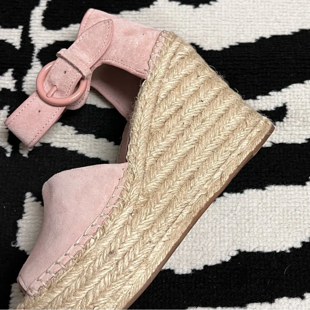 Marc Fisher Alida Espadrille Wedge Sandals In Light Pink Size 7.5 - Picture 13 of 16